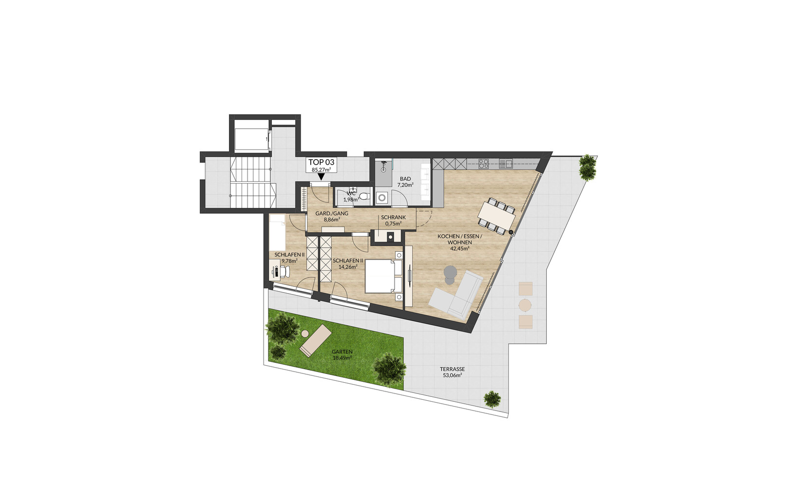 Exklusive Terrassen Wohnungen TOP 3 - Jenewein Immobilienmanagement